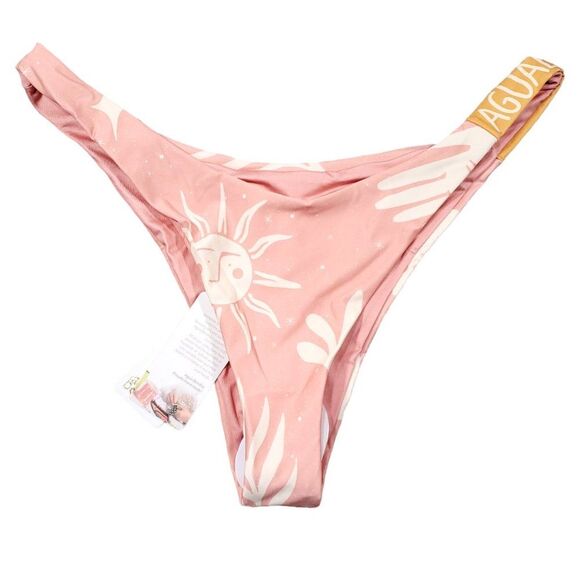 Agua Bendita Avy Maniera Bikini Swim Bottom Pink Yellow Sun Moon Size XL - Picture 2 of 7